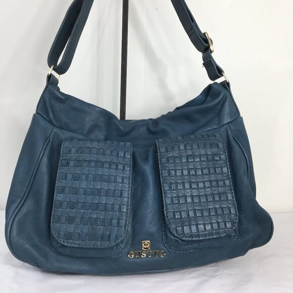 Gustto Deep Teal Shoulder Bag/Crossbody Convertible Purse GREAT Condition - Picture 1 of 13